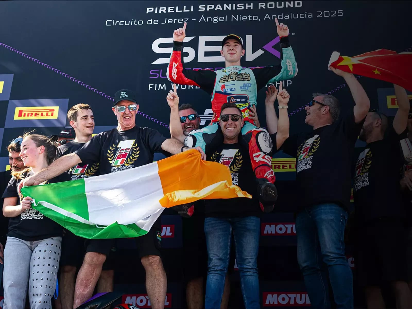2025 WSBK SSP300 World Championship podium at Jerez